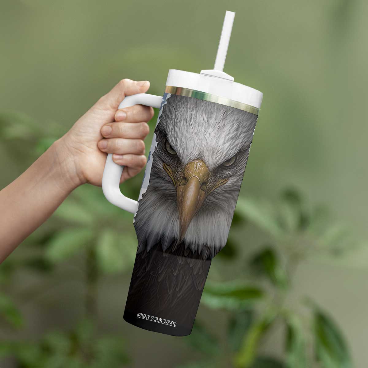 Proud Navy Veteran Tumbler With Handle American Flag Eagle Military Gifts TB10 Print Your Wear