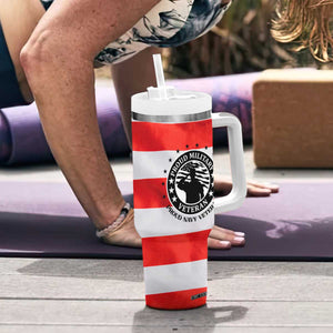 Proud Navy Veteran Tumbler With Handle American Flag Eagle Military Gifts TB10 Print Your Wear