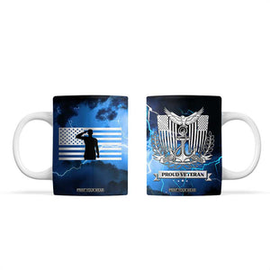 Proud Navy Veteran Coffee Mug Vintage American Flag TB10 Navy Print Your Wear