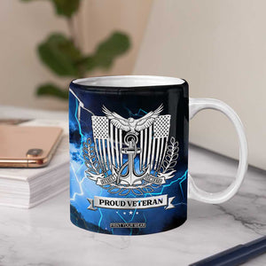 Proud Navy Veteran Coffee Mug Vintage American Flag TB10 Print Your Wear