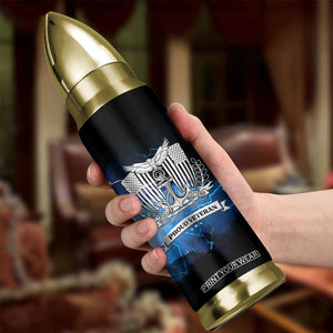 Proud Navy Veteran Bullet Tumbler Vintage American Flag TB10 Print Your Wear