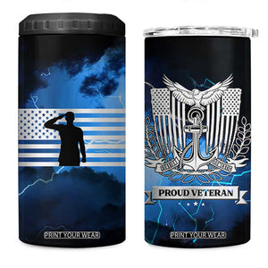 Proud Navy Veteran 4 in 1 Can Cooler Tumbler Vintage American Flag TB10 One Size: 16 oz Navy Print Your Wear