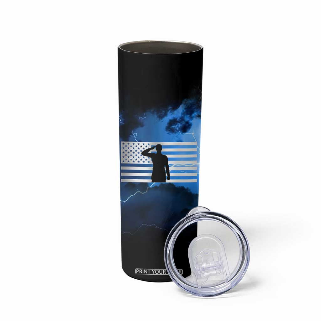 Proud Navy Veteran Skinny Tumbler Vintage American Flag TB10 Print Your Wear
