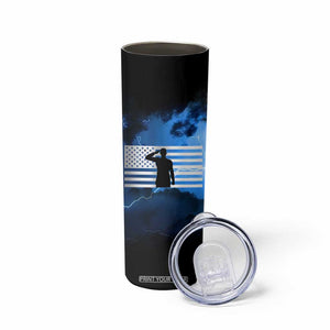 Proud Navy Veteran Skinny Tumbler Vintage American Flag TB10 Print Your Wear