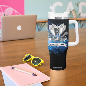 Proud Navy Veteran Tumbler With Handle Vintage American Flag TB10 Print Your Wear