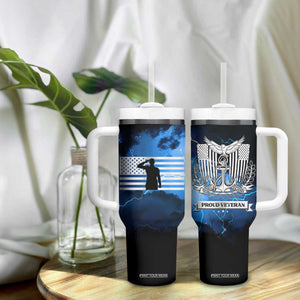 Proud Navy Veteran Tumbler With Handle Vintage American Flag TB10 Print Your Wear