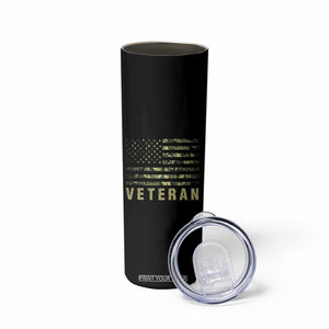 Veteran Skinny Tumbler Distressed Camouflage US Flag Veteran Army Military TB10 Print Your Wear
