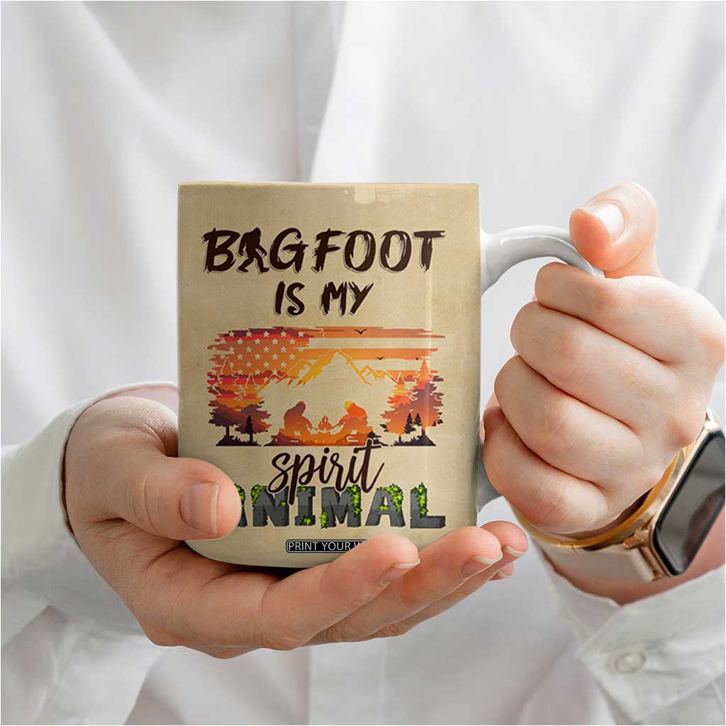 Bigfoot Coffee Mug Sasquatch Lover Campfire Outdoor Camping Nature Gift TB10 Print Your Wear