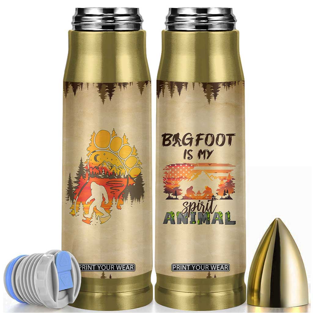 Bigfoot Bullet Tumbler Sasquatch Lover Campfire Outdoor Camping Nature Gift TB10 Beige Print Your Wear