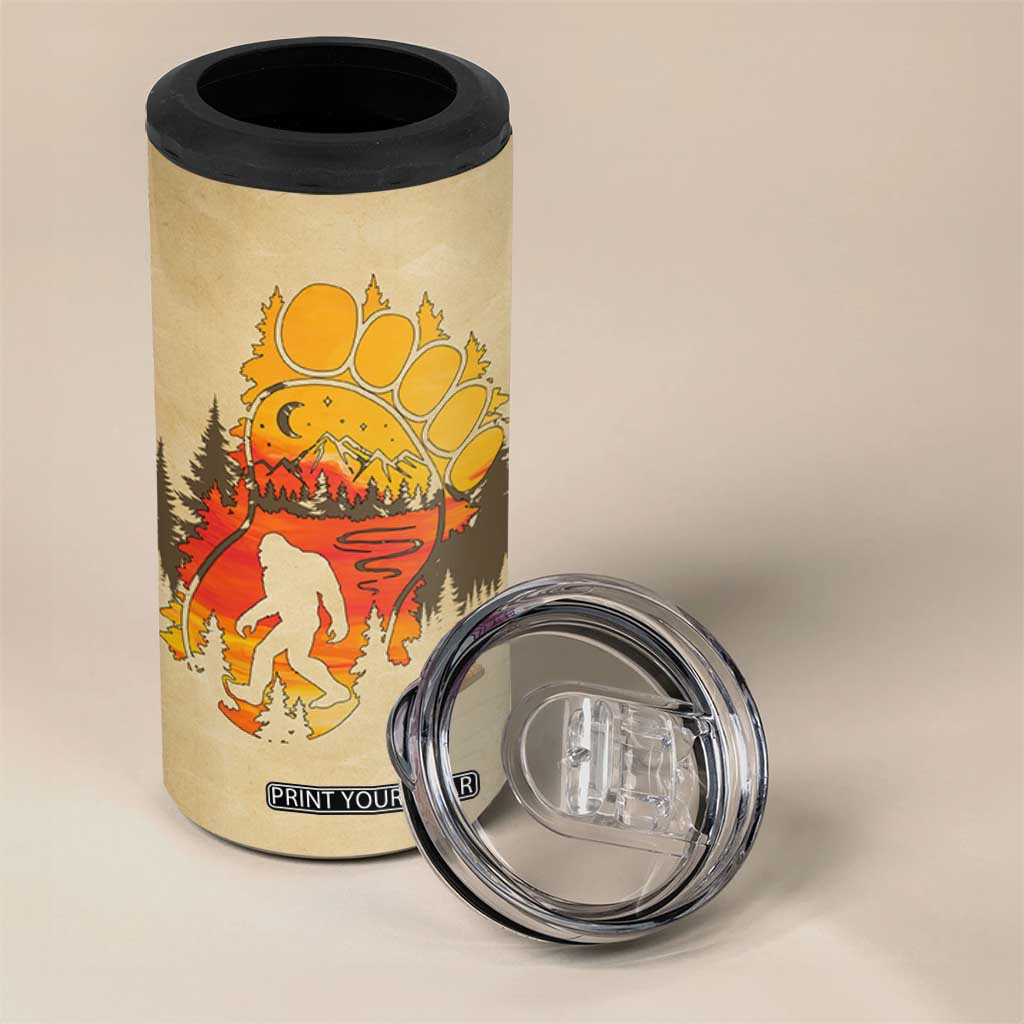 Bigfoot 4 in 1 Can Cooler Tumbler Sasquatch Lover Campfire Outdoor Camping Nature Gift TB10 Print Your Wear