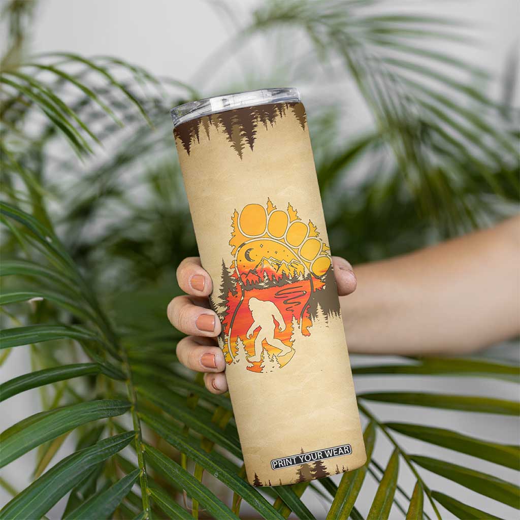 Bigfoot Skinny Tumbler Sasquatch Lover Campfire Outdoor Camping Nature Gift TB10 Print Your Wear