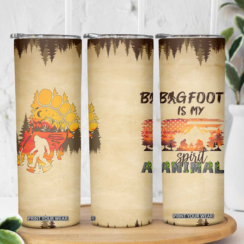Bigfoot Skinny Tumbler Sasquatch Lover Campfire Outdoor Camping Nature Gift TB10 Print Your Wear