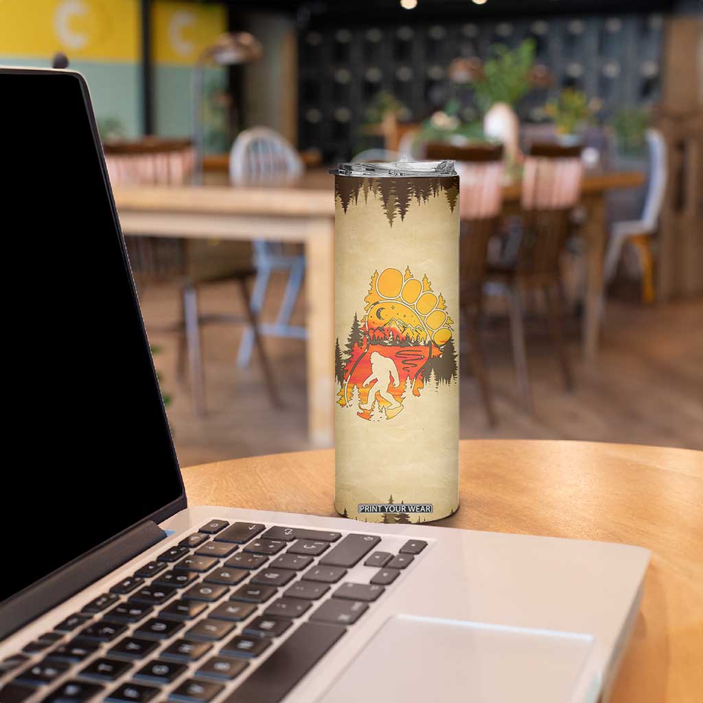 Bigfoot Skinny Tumbler Sasquatch Lover Campfire Outdoor Camping Nature Gift TB10 Print Your Wear
