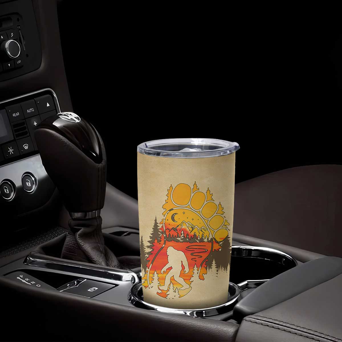 Bigfoot Tumbler Cup Sasquatch Lover Campfire Outdoor Camping Nature Gift TB10 Print Your Wear