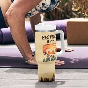 Bigfoot Tumbler With Handle Sasquatch Lover Campfire Outdoor Camping Nature Gift TB10 Print Your Wear