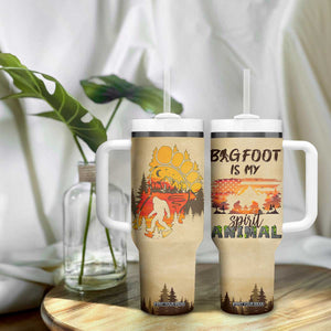 Bigfoot Tumbler With Handle Sasquatch Lover Campfire Outdoor Camping Nature Gift TB10 Print Your Wear