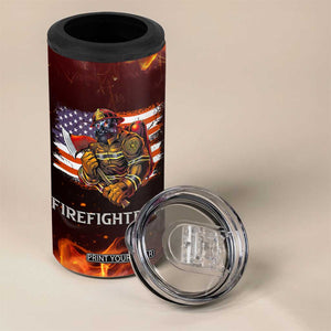 Firefighter Gifts For Men 4 in 1 Can Cooler Tumbler First In Last Out American Flag TB10 Print Your Wear