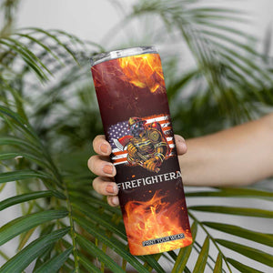 Firefighter Gifts For Men Skinny Tumbler First In Last Out American Flag TB10 Print Your Wear