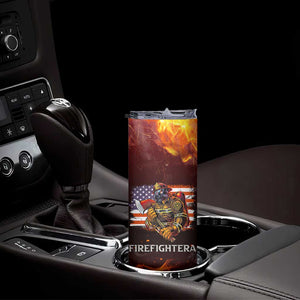 Firefighter Gifts For Men Skinny Tumbler First In Last Out American Flag TB10 Print Your Wear
