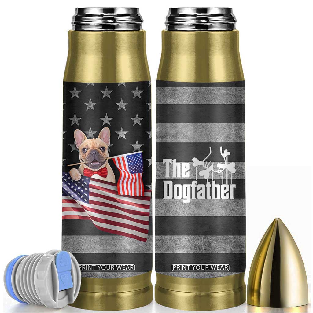 The Dogfather Bullet Tumbler English Bulldog Dog Father Dad Owner Funny Cute Pup Doggo TB10 Grey Print Your Wear