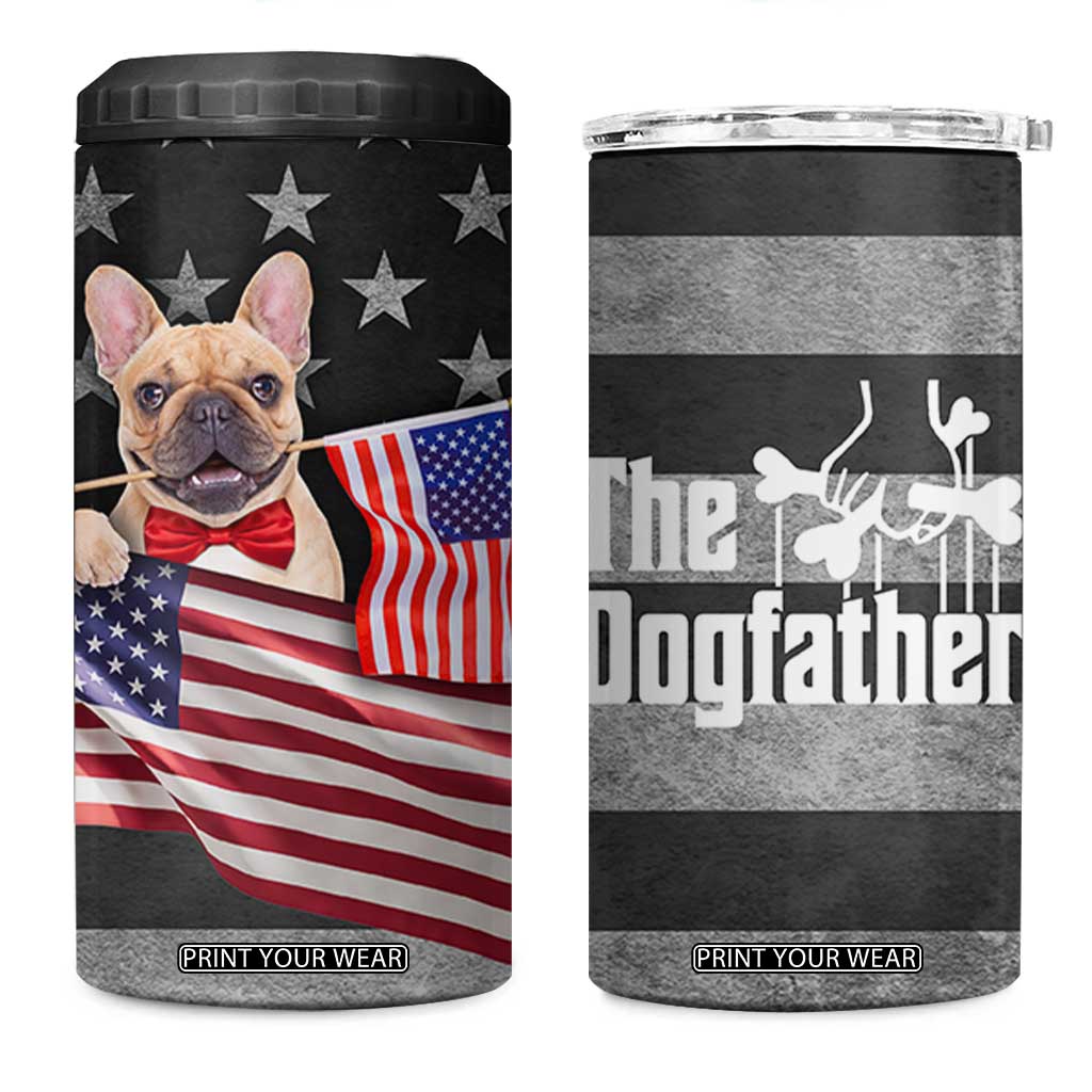 The Dogfather 4 in 1 Can Cooler Tumbler English Bulldog Dog Father Dad Owner Funny Cute Pup Doggo TB10 One Size: 16 oz Grey Print Your Wear