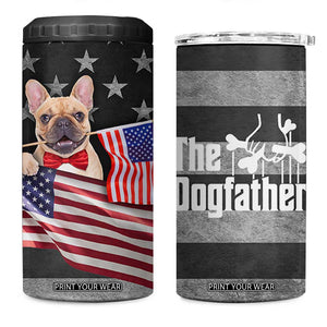 The Dogfather 4 in 1 Can Cooler Tumbler English Bulldog Dog Father Dad Owner Funny Cute Pup Doggo TB10 One Size: 16 oz Grey Print Your Wear