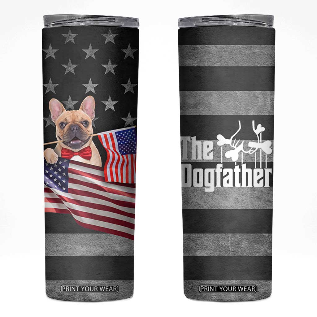 The Dogfather Skinny Tumbler English Bulldog Dog Father Dad Owner Funny Cute Pup Doggo TB10 Grey Print Your Wear