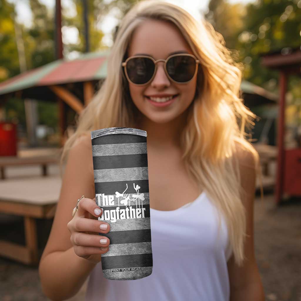 The Dogfather Skinny Tumbler English Bulldog Dog Father Dad Owner Funny Cute Pup Doggo TB10 Print Your Wear