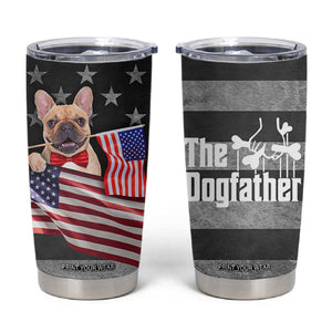 The Dogfather Tumbler Cup English Bulldog Dog Father Dad Owner Funny Cute Pup Doggo TB10 Grey Print Your Wear