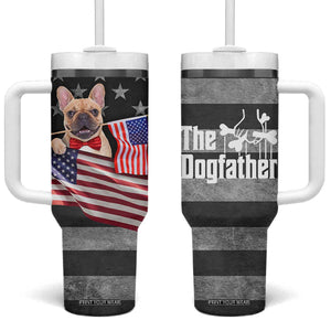 The Dogfather Tumbler With Handle English Bulldog Dog Father Dad Owner Funny Cute Pup Doggo TB10 One Size: 40 oz Grey Print Your Wear
