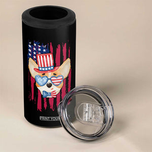 Dog Dad Gifts 4 in 1 Can Cooler Tumbler Funny Cute Pup Doggo American Flag TB10 Print Your Wear