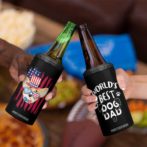 Dog Dad Gifts 4 in 1 Can Cooler Tumbler Funny Cute Pup Doggo American Flag TB10 Print Your Wear