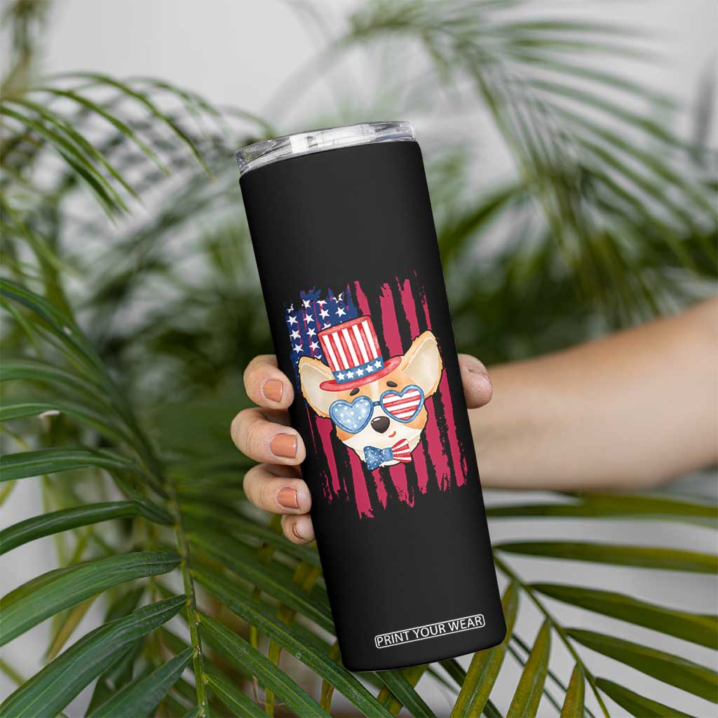 Dog Dad Gifts Skinny Tumbler Funny Cute Pup Doggo American Flag TB10 Print Your Wear