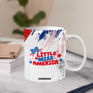 Little Miss America Coffee Mug Baby Girl 4th of July Checkered TB10 Print Your Wear