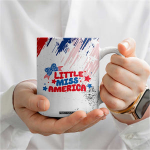Little Miss America Coffee Mug Baby Girl 4th of July Checkered TB10 Print Your Wear