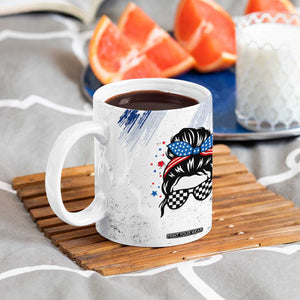 Little Miss America Coffee Mug Baby Girl 4th of July Checkered TB10 Print Your Wear