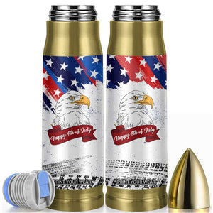 Happy 4th Of July Bullet Tumbler USA American Flag Bald Eagle Patriotic Red White Blue TB10 White Print Your Wear