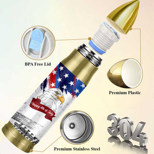 Happy 4th Of July Bullet Tumbler USA American Flag Bald Eagle Patriotic Red White Blue TB10 Print Your Wear