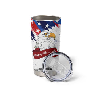 Happy 4th Of July Tumbler Cup USA American Flag Bald Eagle Patriotic Red White Blue TB10 Print Your Wear