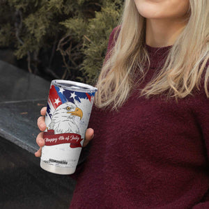 Happy 4th Of July Tumbler Cup USA American Flag Bald Eagle Patriotic Red White Blue TB10 Print Your Wear
