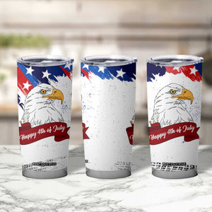 Happy 4th Of July Tumbler Cup USA American Flag Bald Eagle Patriotic Red White Blue TB10 Print Your Wear