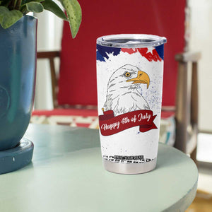 Happy 4th Of July Tumbler Cup USA American Flag Bald Eagle Patriotic Red White Blue TB10 Print Your Wear