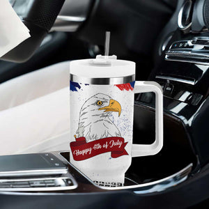 Happy 4th Of July Tumbler With Handle USA American Flag Bald Eagle Patriotic Red White Blue TB10 Print Your Wear