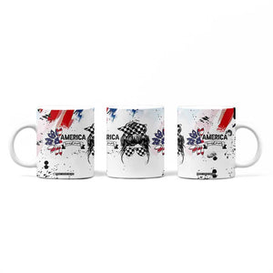 Happy 4th Of July Coffee Mug America Sunflower Flag American Patriotic Flower TB10 Print Your Wear