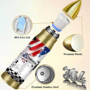 Happy 4th Of July Bullet Tumbler America Sunflower Flag American Patriotic Flower TB10 Print Your Wear