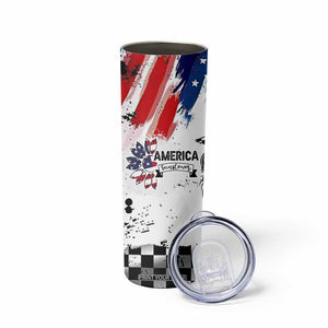 Happy 4th Of July Skinny Tumbler America Sunflower Flag American Patriotic Flower TB10 Print Your Wear