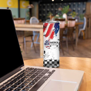 Happy 4th Of July Skinny Tumbler America Sunflower Flag American Patriotic Flower TB10 Print Your Wear