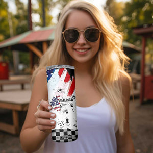 Happy 4th Of July Skinny Tumbler America Sunflower Flag American Patriotic Flower TB10 Print Your Wear