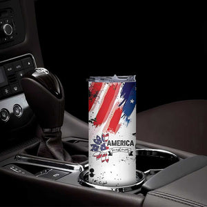 Happy 4th Of July Skinny Tumbler America Sunflower Flag American Patriotic Flower TB10 Print Your Wear