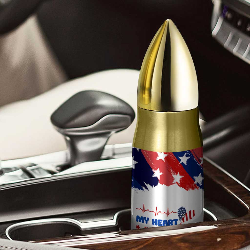 My Heart Belongs To America Patriotic Bullet Tumbler 4th Of July Independence Day American Flag TB10 Print Your Wear